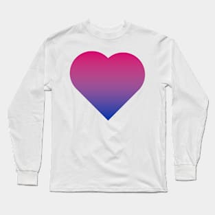 Bi+ Hearts Bisexual Flag (Vertical Gradient Solo) Long Sleeve T-Shirt